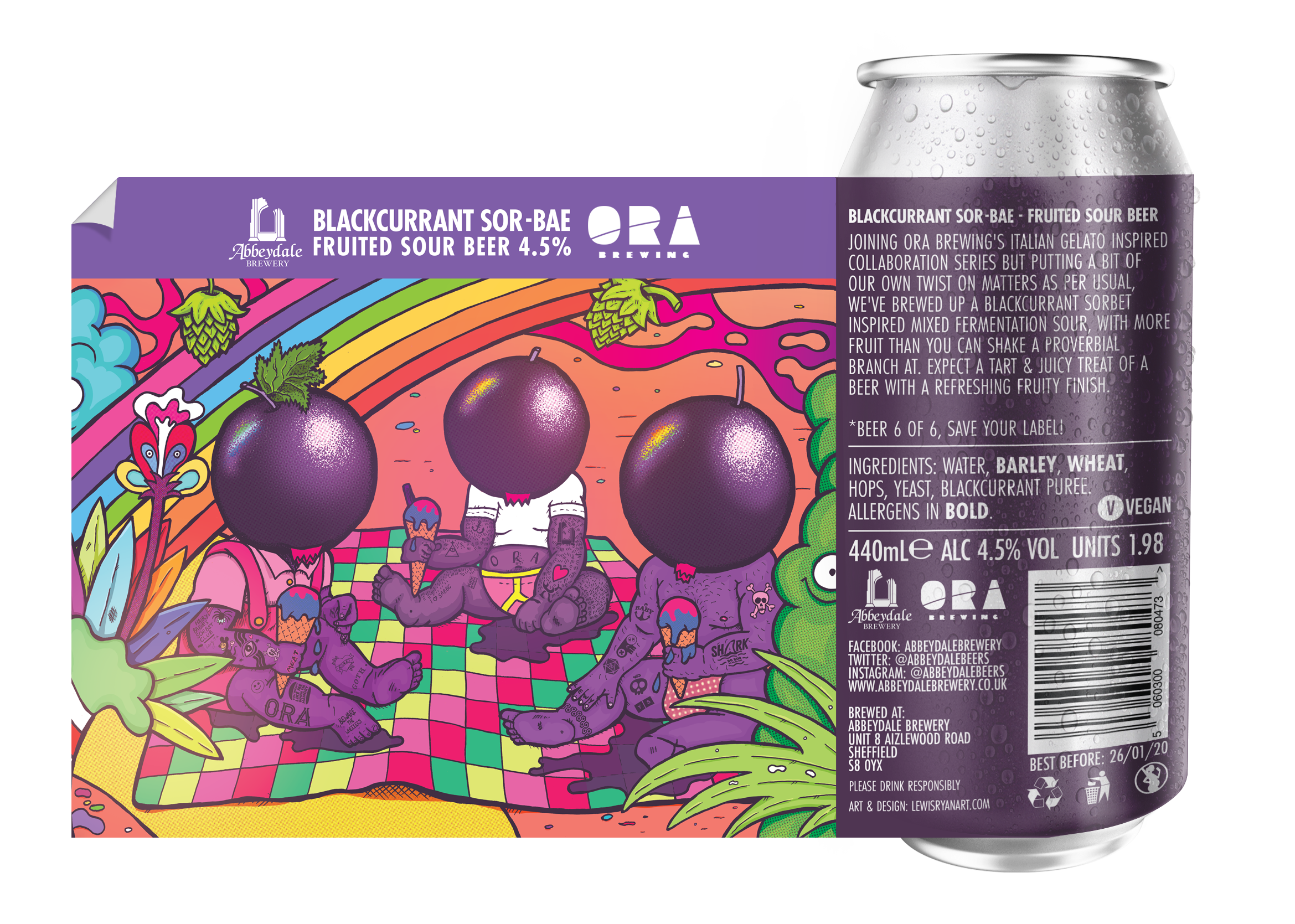 Download Abbeydale Brewery X Ora Brewery Blackcurrant Sor Bae Craft Beer Can Illustration Yellowimages Mockups