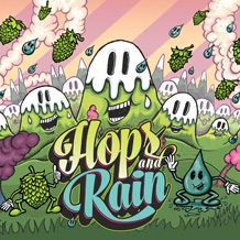 Hops and Rain Sour Beer - Craft Beer Can Illustration - Rock Leopard Brewing Co.