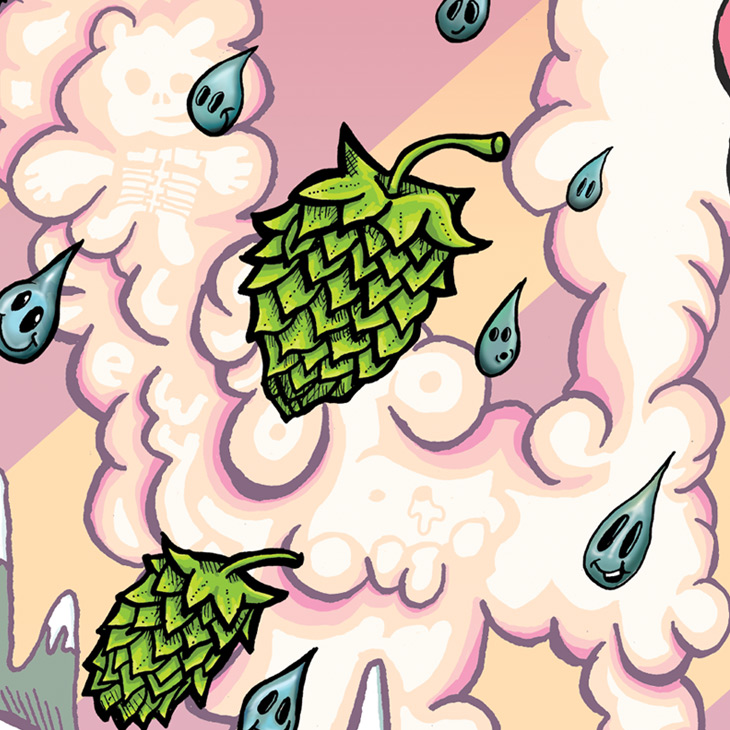 Craft Beer Illustration - Hops and Rain