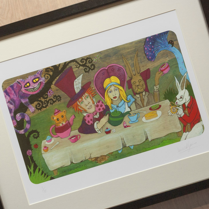 Alice in Wonderland - Mad Hatter's Tea Party Painting Framed Print