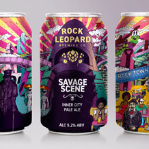 Savage Scene Inner City Pale Ale - Craft Beer Can Illustration - Rock Leopard Brewing Co.